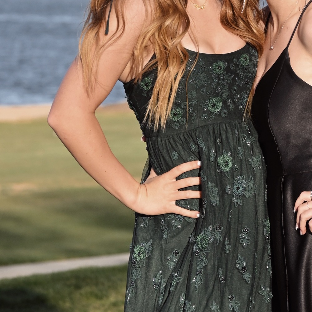 DARK GREEN BHLND ANTHROPOLOGY MAXI LACIE DRESS